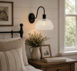Farmhouse White Mesh Wall Sconce