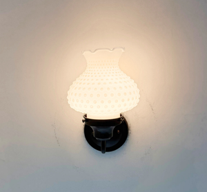 Hobnail Milk Glass Wall Sconce