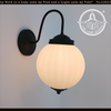 Antique Mid-Century Milk Glass Ribbed Wall Sconce