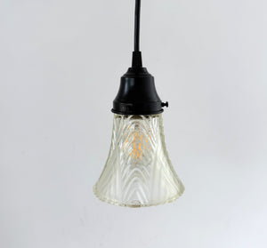 Clear and Frost Art Deco Chevron Pendant