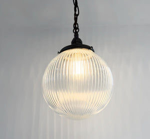 Vintage Holophane Ball Pendant Light - The Lamp Goods