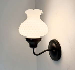 Hobnail Milk Glass Wall Sconce