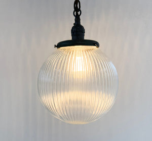 Vintage Holophane Ball Pendant Light - The Lamp Goods