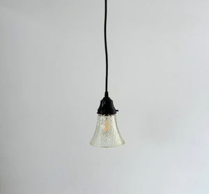 Clear and Frost Art Deco Chevron Pendant