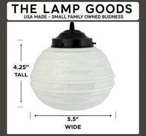 Art Deco Ringed Schoohouse Pendant Light