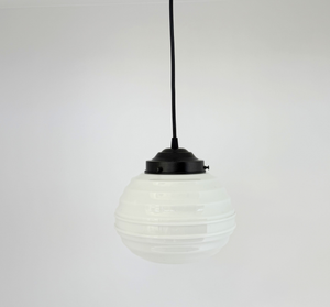 Art Deco Ringed Schoohouse Pendant Light