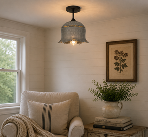 Lotus Galvanized 9" Ceiling Light