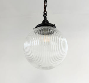 Vintage Holophane Ball Pendant Light - The Lamp Goods