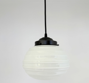 Art Deco Ringed Schoohouse Pendant Light