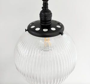 Vintage Holophane Ball Pendant Light - The Lamp Goods