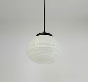 Art Deco Ringed Schoohouse Pendant Light