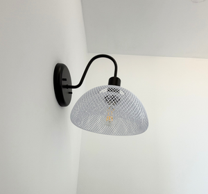 Farmhouse White Mesh Wall Sconce