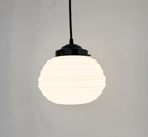 Art Deco Ringed Schoohouse Pendant Light