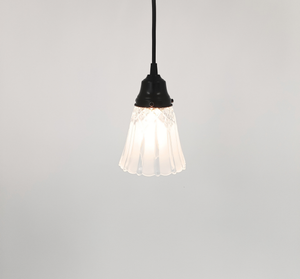 Frosted Panel Clear Diamond Drop Pendant