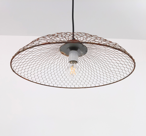 Farmhouse Rustic Chicken Wire 16" Pendant