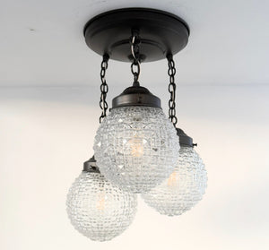 Heirloom Vintage Diamond Square Trio Ceiling Light - The Lamp Goods
