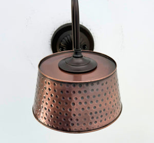 Gooseneck Rustic Hammered Copper Wall Sconce - The Lamp Goods