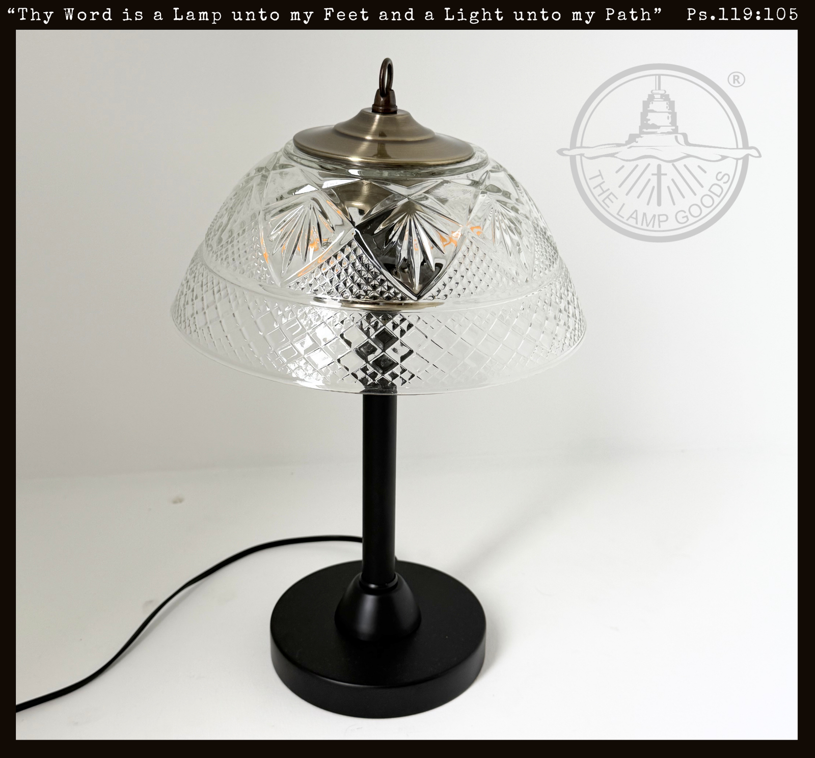 Vintage Quilt Diamond Glass Table Lamp