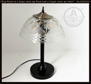 Vintage Quilt Diamond Glass Table Lamp