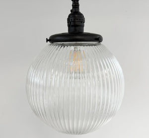 Vintage Holophane Ball Pendant Light - The Lamp Goods
