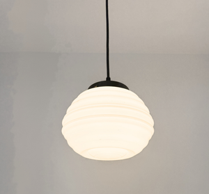Art Deco Ringed Schoohouse Pendant Light