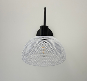 Farmhouse White Mesh Wall Sconce