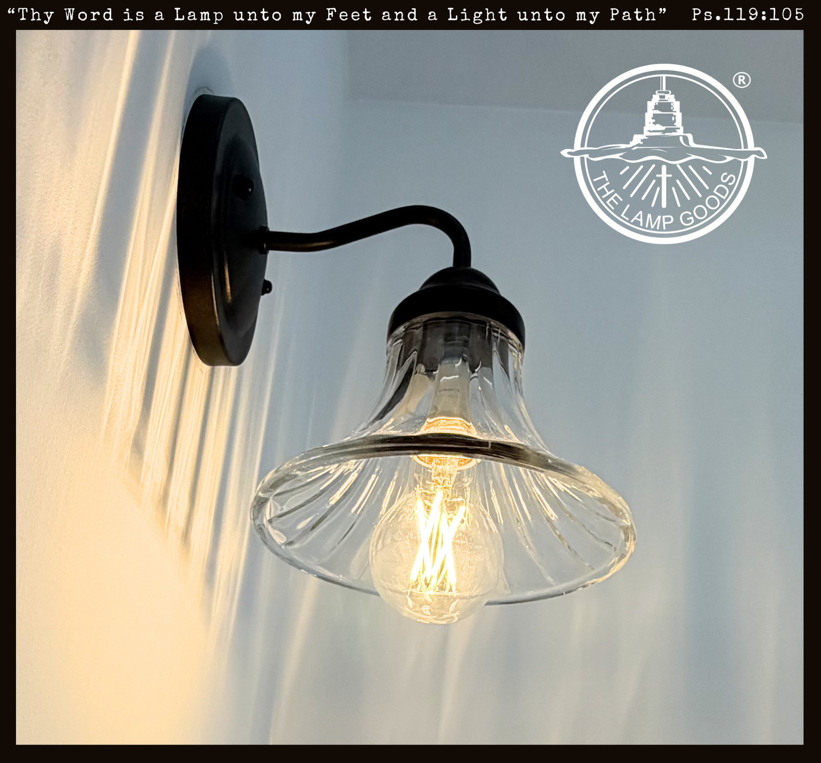 Simple Wide Flare Clear Glass Sconce