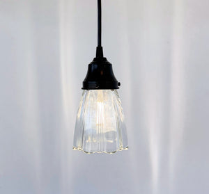 Clear Ribbed Cathedral Scallop Pendant Light