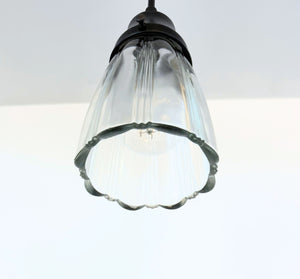 Clear Ribbed Cathedral Scallop Pendant Light