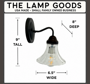 Simple Wide Flare Clear Glass Sconce