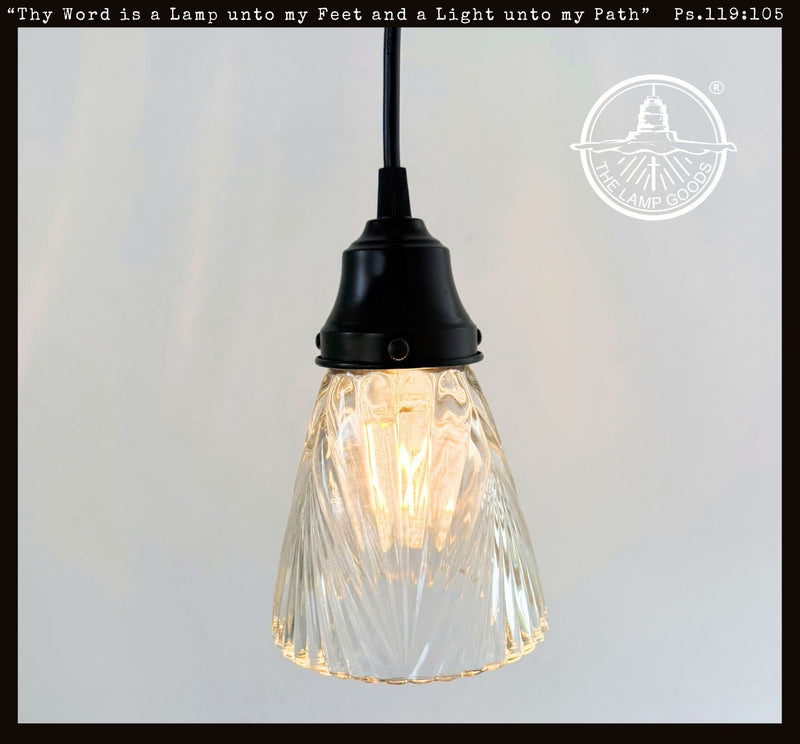 Clear Ribbed Drape Curtain Pendant Light