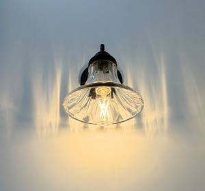 Simple Wide Flare Clear Glass Sconce