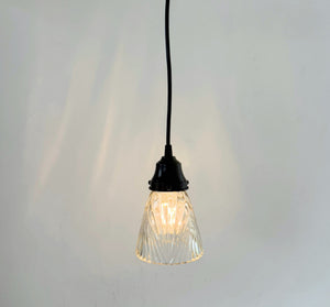 Clear Ribbed Drape Curtain Pendant Light