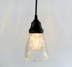 Clear Ribbed Drape Curtain Pendant Light
