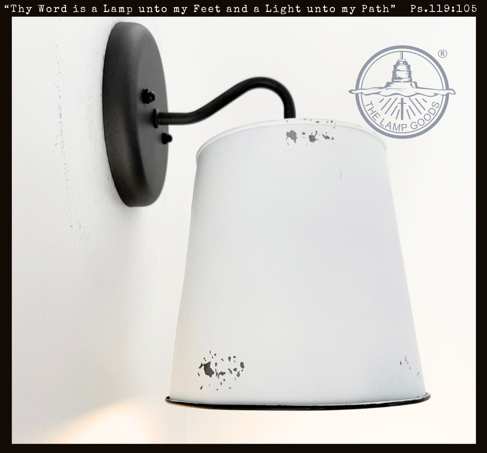 Farmhouse White Barn Metal Distressed Wall Sconce - The Lamp Goods