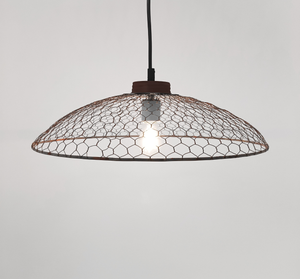 Farmhouse Rustic Chicken Wire 16" Pendant