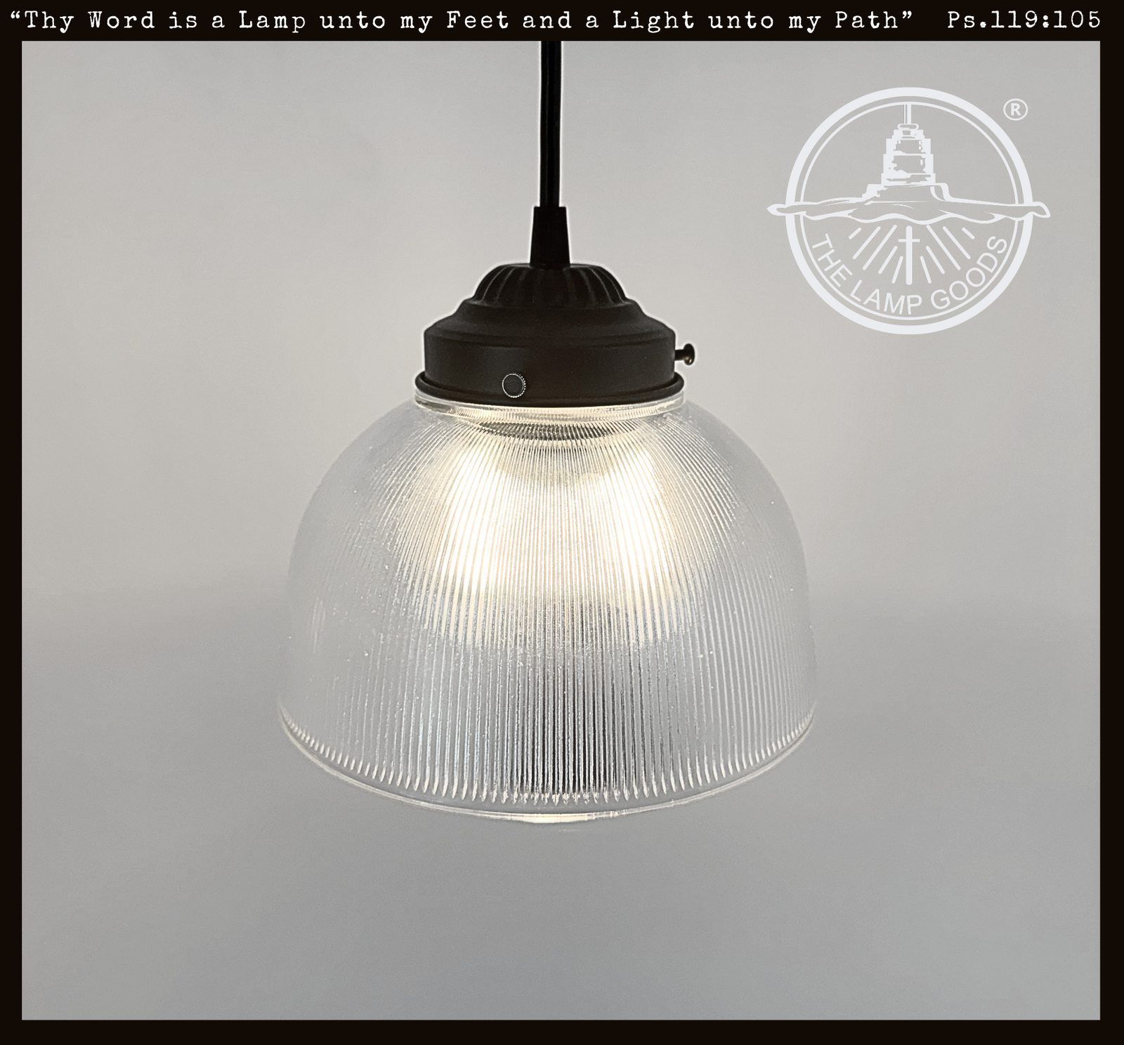 Vintage Thin Holophane Pendant Light