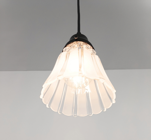 Frosted Panel Clear Diamond Drop Pendant