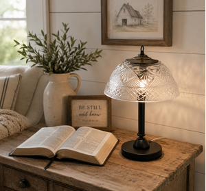 Vintage Quilt Diamond Glass Table Lamp