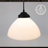 Vintage Wicker Milk Glass Pendant