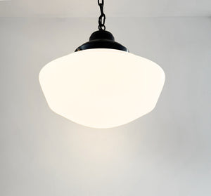 Heirloom Farmhouse Milk Glass Schoolhouse Pendant
