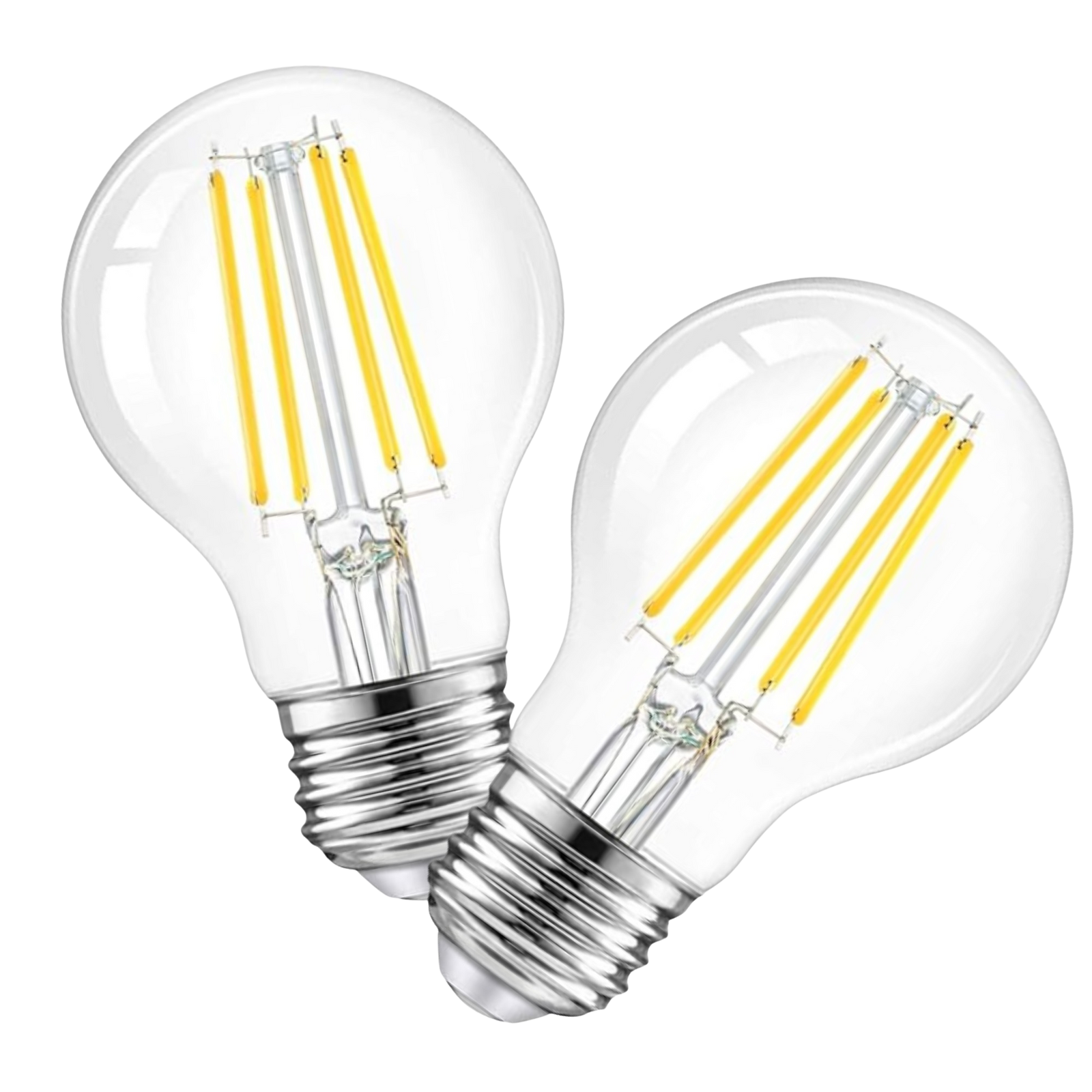 2 Pack - Dimmable LED Clear 60W Eq. A19 - The Lamp Goods