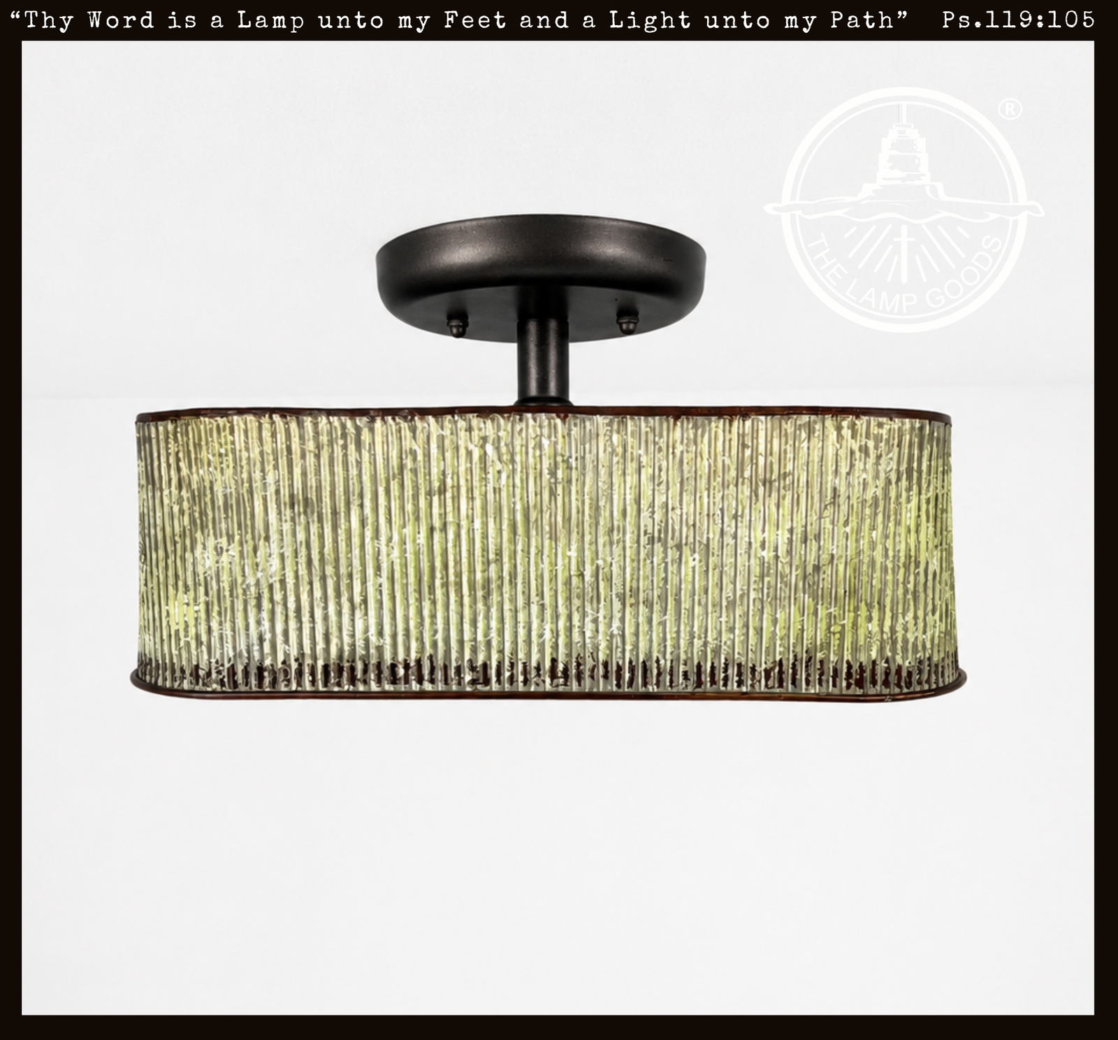 Farmhouse Lime Washed Trough Ceiling Light