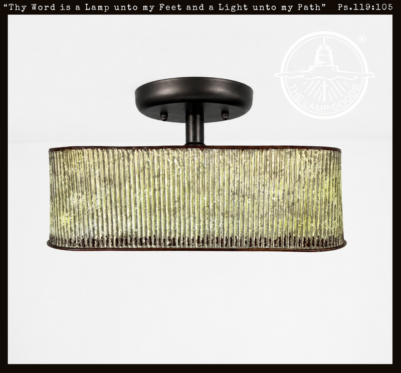 Farmhouse Lime Washed Trough Ceiling Light