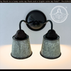 Farmhouse Lime Washed Bucket Double Sconce