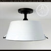 White Enamel Country Barn Ceiling Light