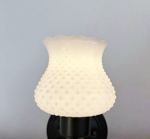 Vintage Hobnail Bloom Milk Glass Wall Sconce