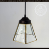 Large Brass and Glass Pendant Light
