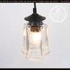 Vintage Clear Paneled Square Glass Pendant