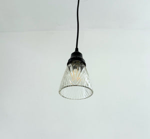 Clear Ribbed Drape Curtain Pendant Light
